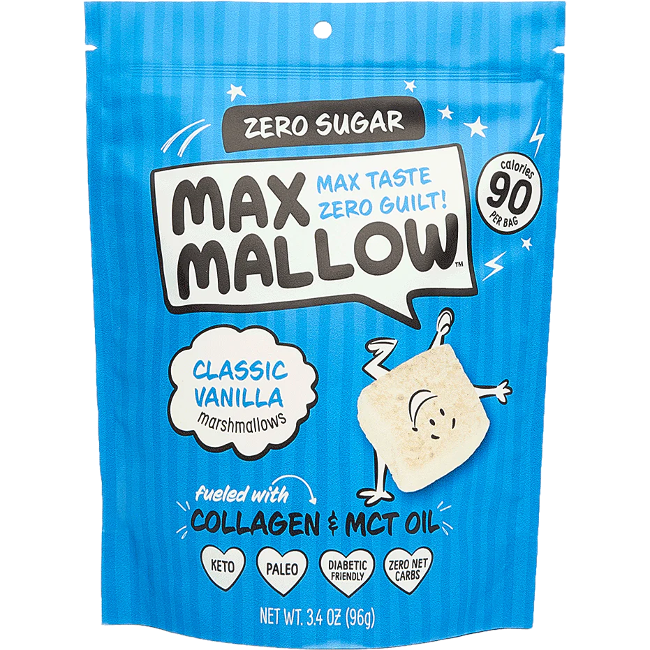 Max Sweets Max Mallow Sugar-Free Marshmallows (1 bag-6 servings) — Classic Vanilla