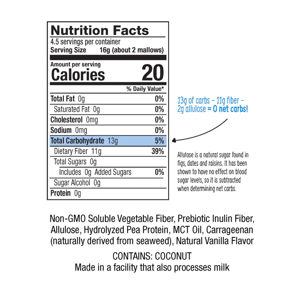 Max Sweets Max Mallow Sugar-Free Marshmallows (1 bag-6 servings) - Top Nutrition and Fitness