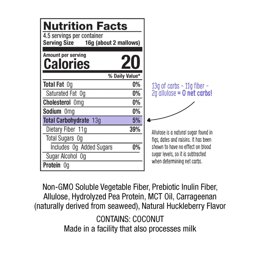 Max Sweets Max Mallow Sugar-Free Marshmallows (1 bag-6 servings) - Top Nutrition and Fitness