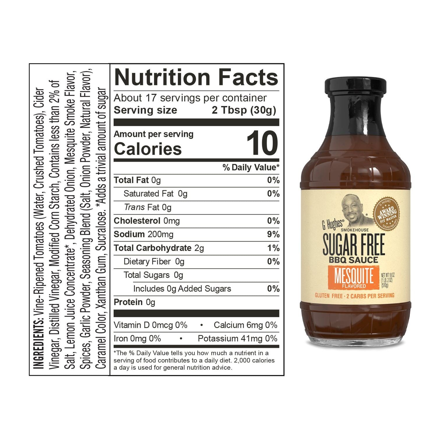 Sauce barbecue sans sucre G Hughes Keto (bouteille de 18 oz)