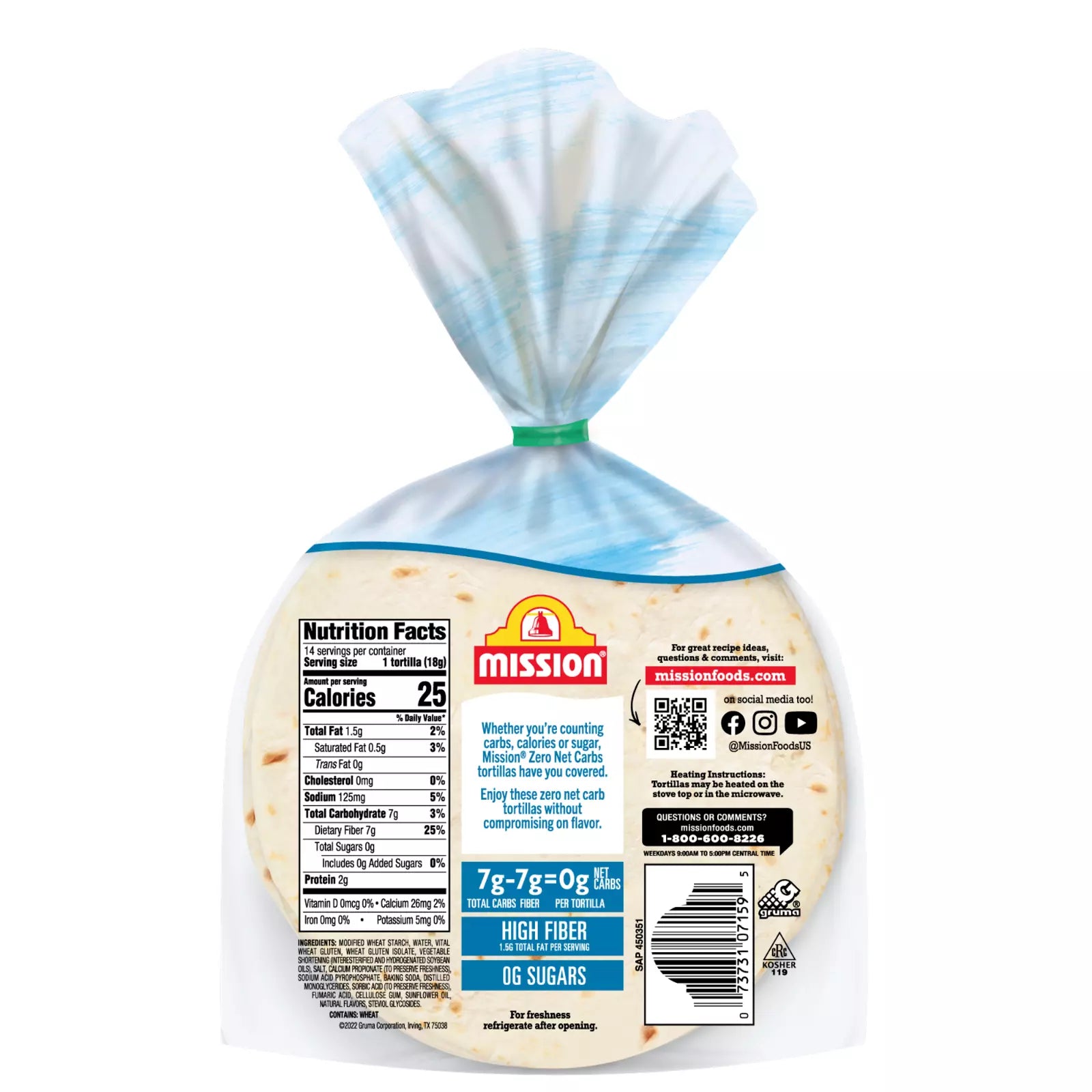 Mission Foods ZERO Carb Mini Tortillas (14 tortillas) BEST BY MAY 11, 2025 - Top Nutrition and Fitness