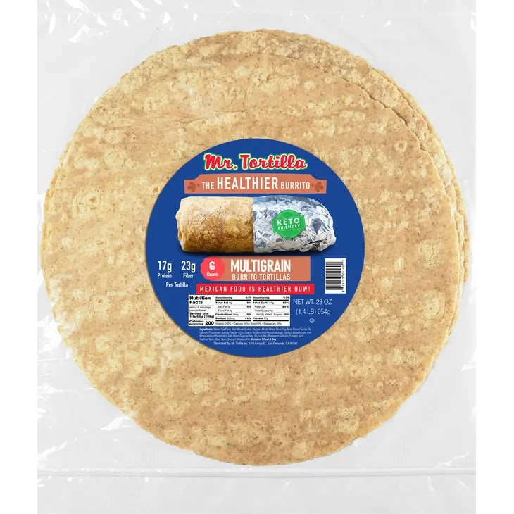 Mr. Tortilla Low-Carb Protein Burrito Tortillas (6 wraps -17g protein each) - Top Nutrition and Fitness