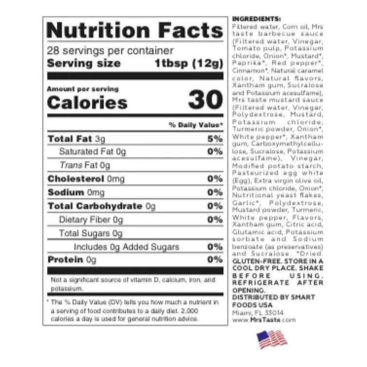 Mrs Taste Zero Calories Syrup and Sauces (1 bottle) - Top Nutrition and Fitness