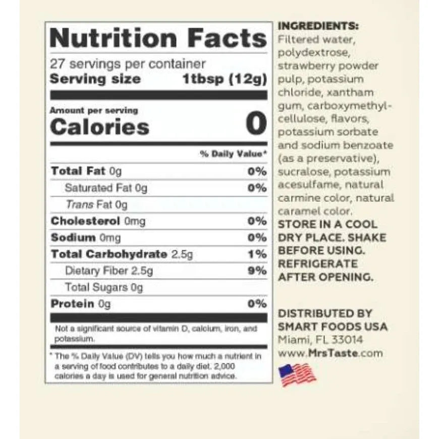 Mrs Taste Zero Calories Syrup and Sauces (1 bottle) - Top Nutrition and Fitness