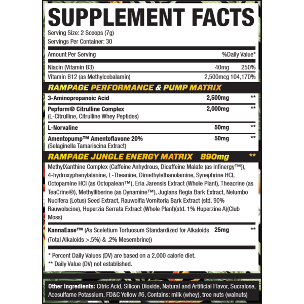 MuscleSport Rhino Rampage Preworkout (30 servings) - Top Nutrition and Fitness
