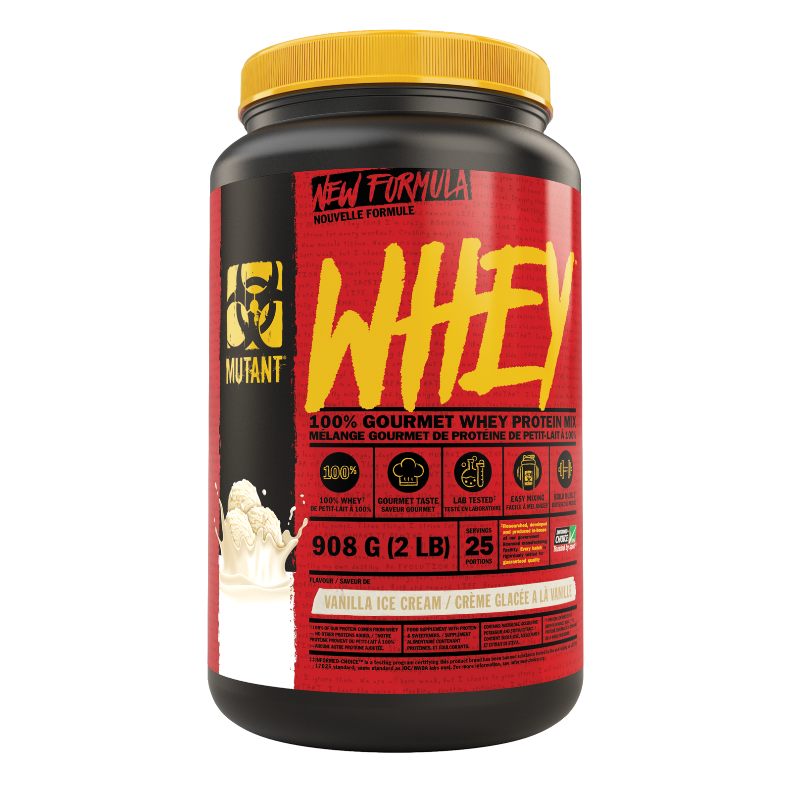 Mutant Whey (2 lbs) - Top Nutrition and Fitness Canada Vanilla Ice Cream-Triple Chocolate-Strawberry and Cream-Cookies and Cream-Chocolate Fudge Brownie