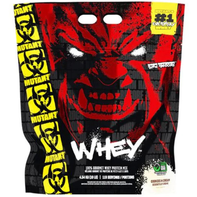 Mutant Whey Protein Powder (10 lbs) - Top Nutrition and Fitness Canada Vanilla Ice Cream-Triple Chocolate-Strawberry and Cream-Cookies and Cream-Chocolate Fudge Brownie