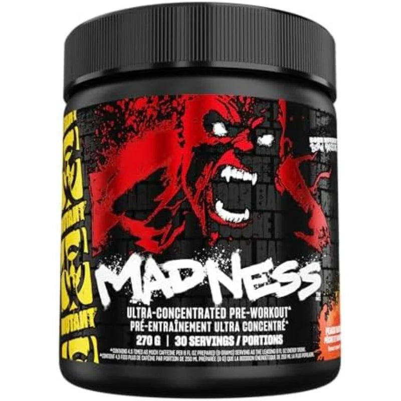 Mutant Madness Pre-Workout (30 servings) - Top Nutrition and Fitness Canada Blue Raspberry-Fruit Punch-Pineapple Passion-Peach Mango-Roadside Lemonade