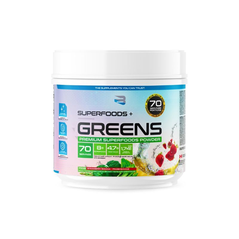 NEW SIZE Believe Supplements Organic Greens (70 servings) - Top Nutrition and Fitness