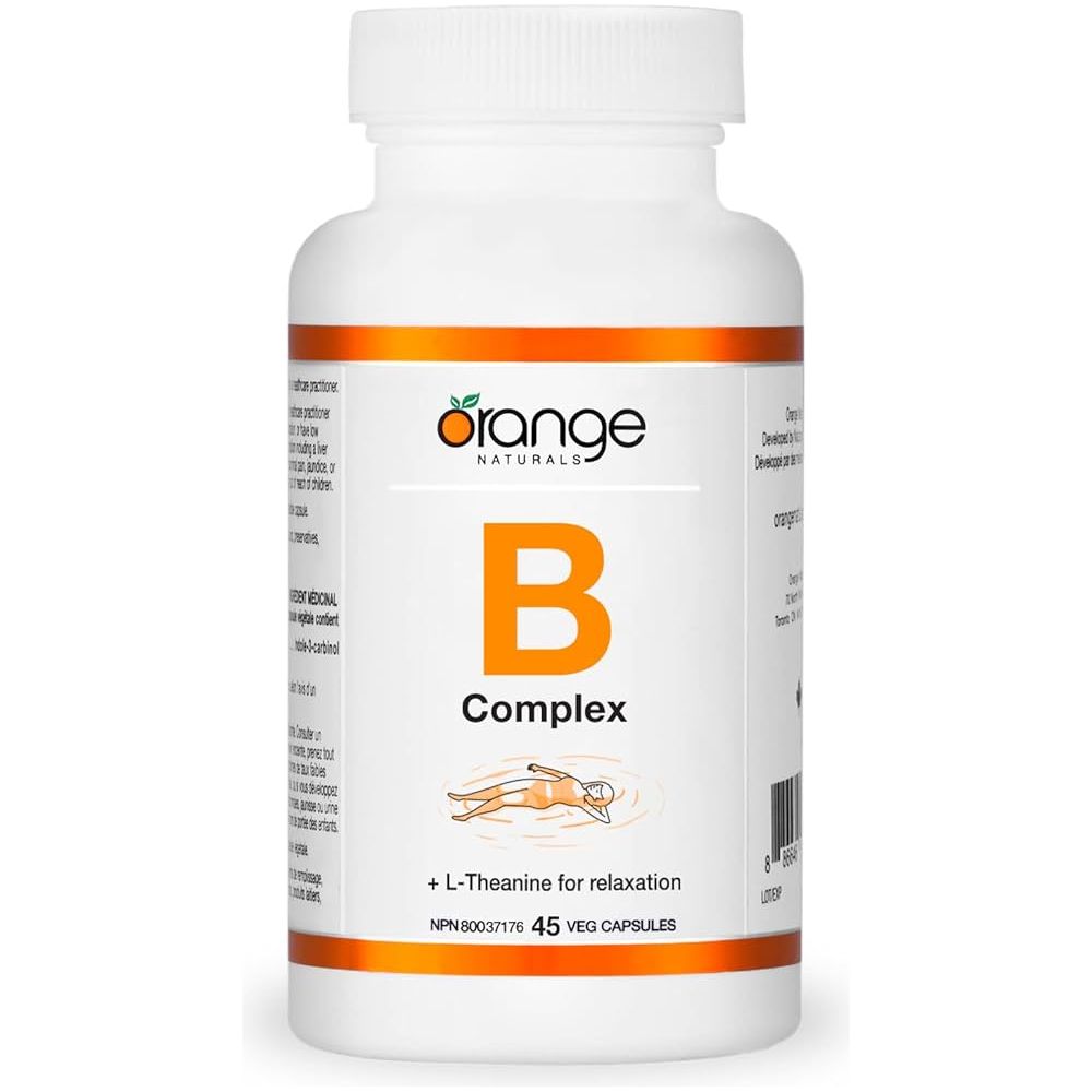 Orange Naturals B Complex with L-Theanine (45 veg caps) - Top Nutrition and Fitness