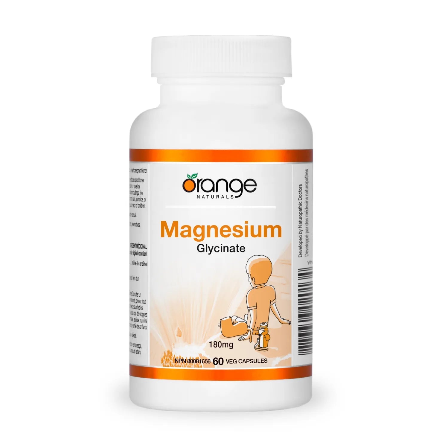 Orange Naturals Magnesium Glycinate 180mg (60 caps) - Top Nutrition and Fitness