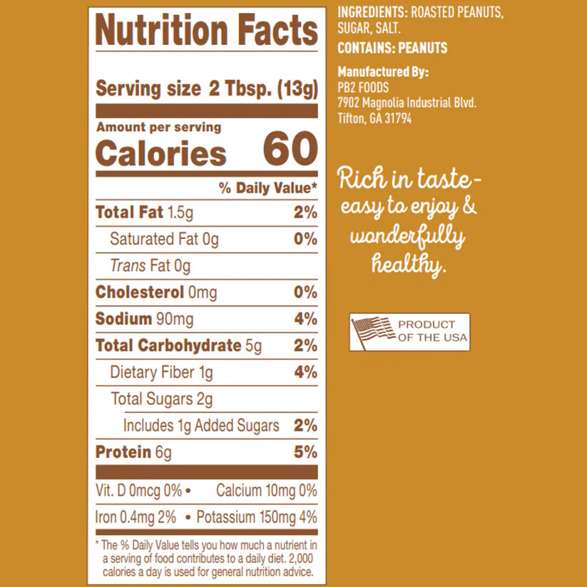 PB2 Powdered Peanut Butter (6.5 oz) - Top Nutrition and Fitness