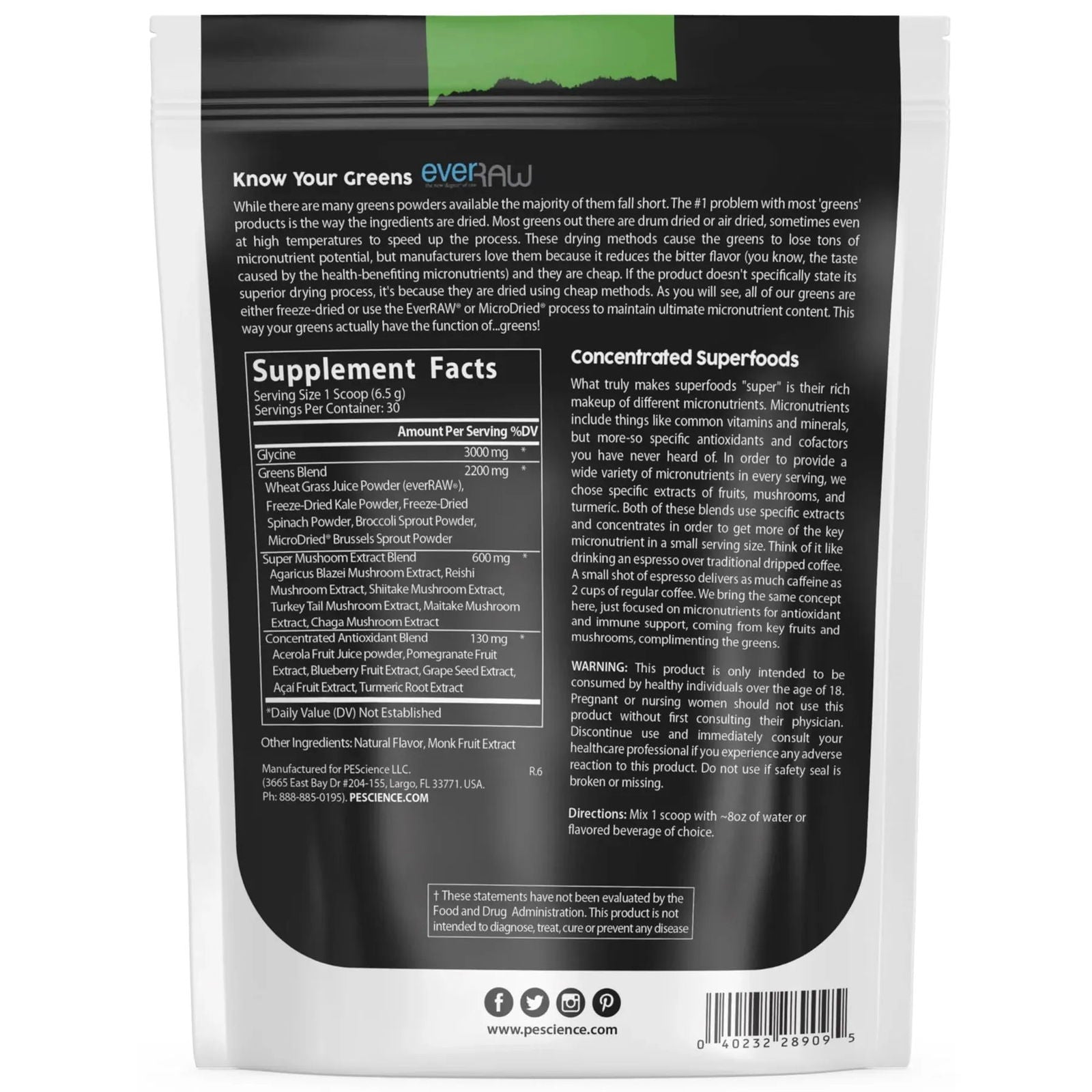 PEScience Greens & More (30 servings) - Top Nutrition and Fitness