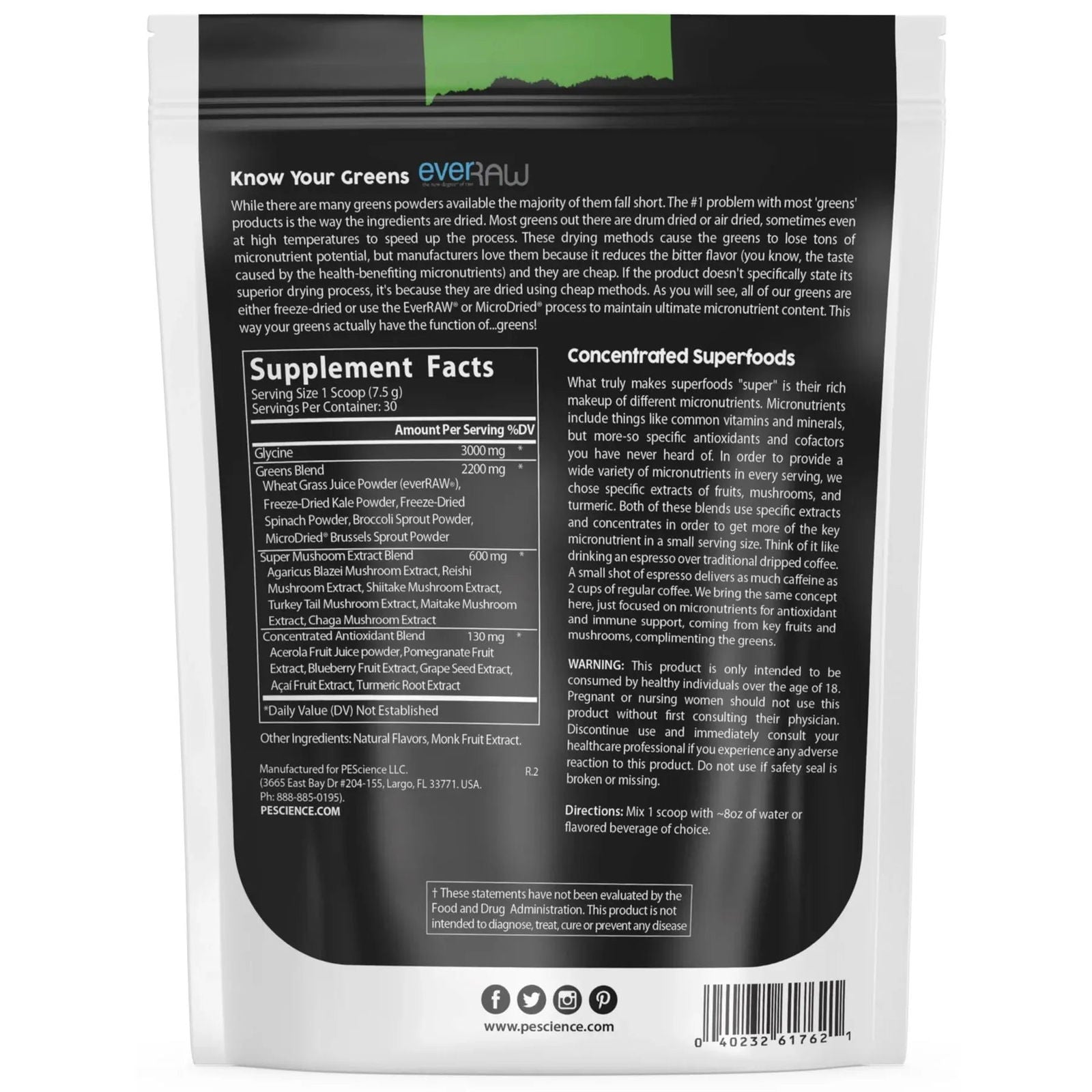 PEScience Greens & More (30 servings) - Top Nutrition and Fitness