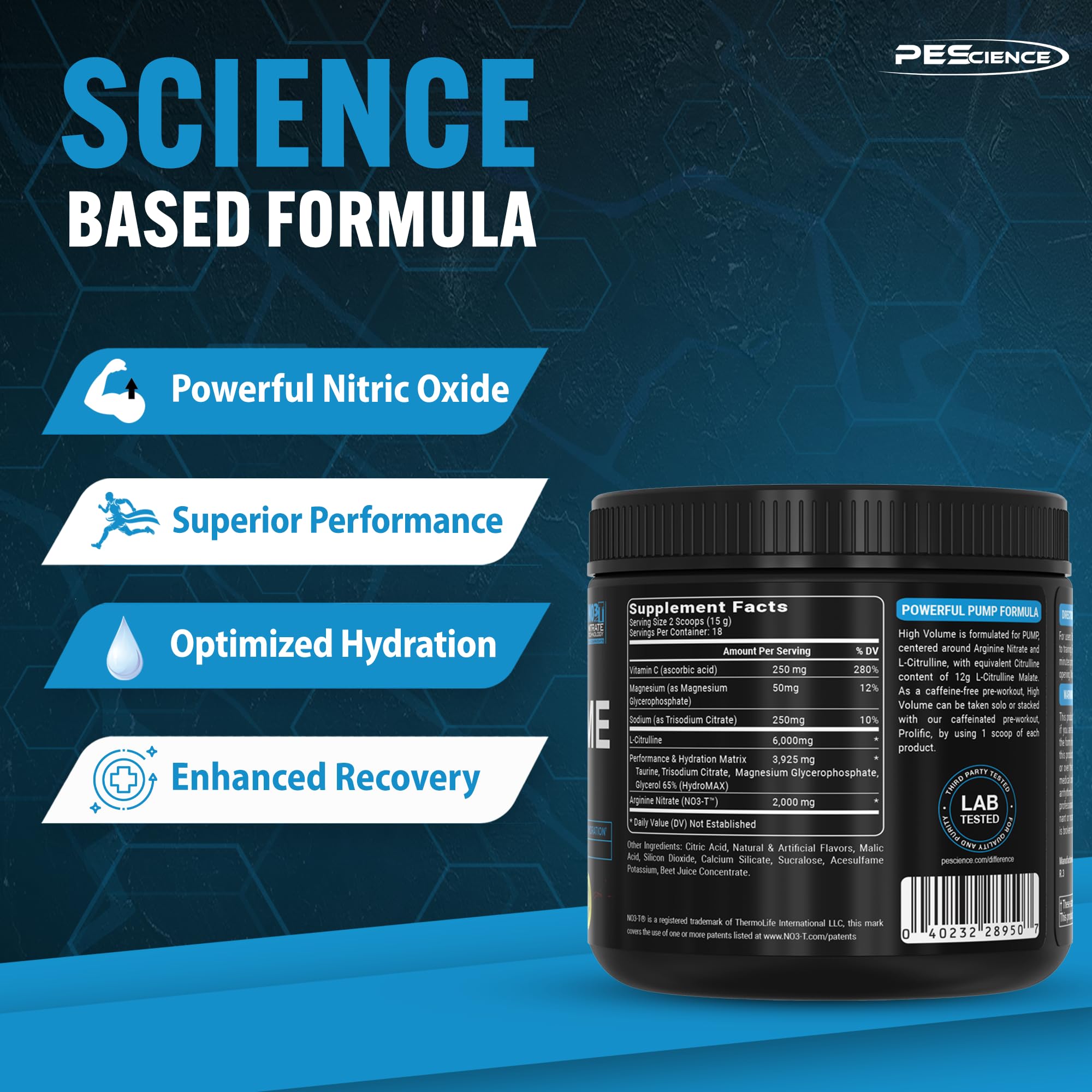 PEScience High Volume Stim-Free Pre-Workout (36 servings) - Top Nutrition and Fitness