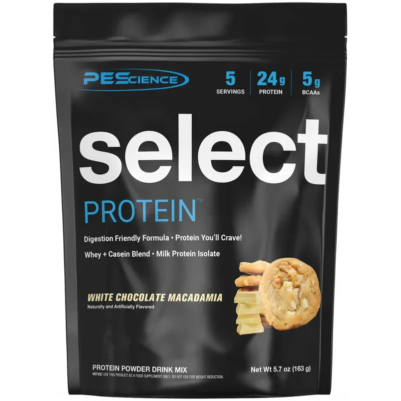 PEScience Select Whey Protein Powder TRIAL SIZE (5 servings) — White Chocolate Macadamia