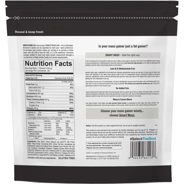 PEScience Smart Mass Gainer Protein Powder (7.65 lbs) - Top Nutrition and Fitness