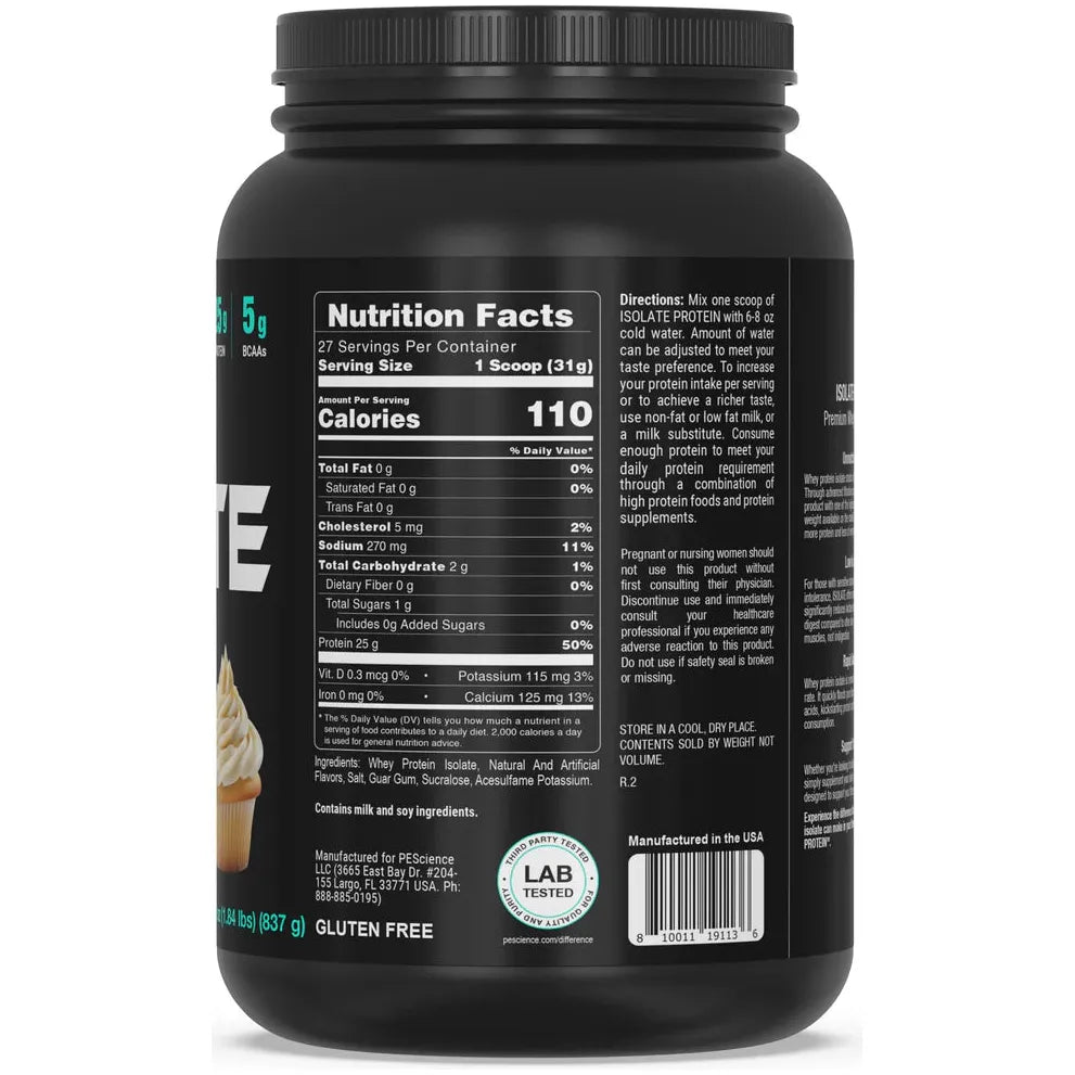 PEScience Whey Isolate Protein Powder (27 Servings) - Top Nutrition and Fitness