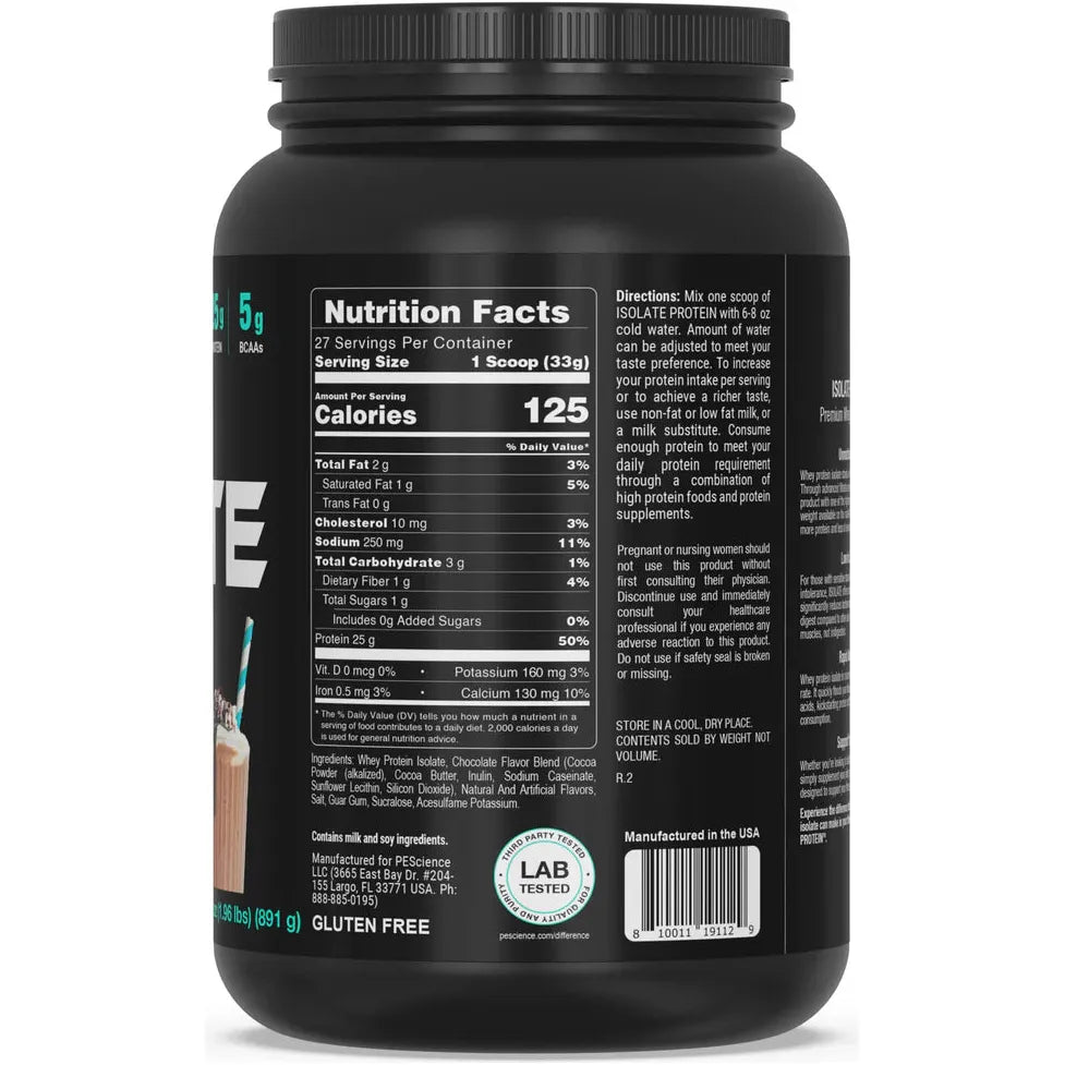 PEScience Whey Isolate Protein Powder (27 Servings) - Top Nutrition and Fitness