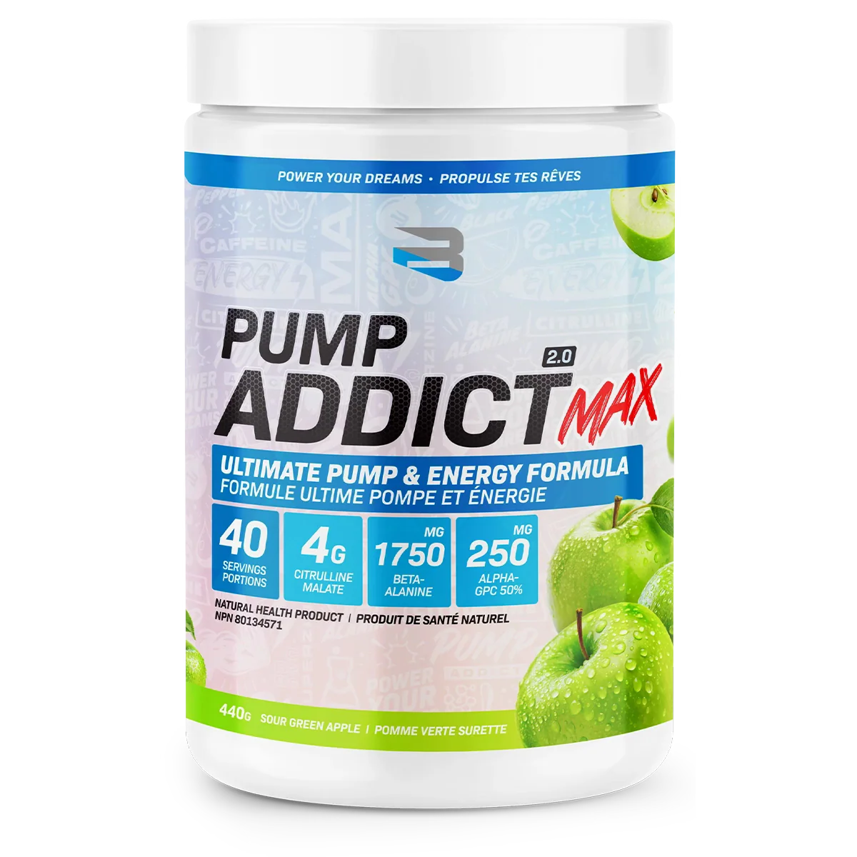 Believe Supplements Pump Addict MAX Pre-Workout (40 servings) alternate angle