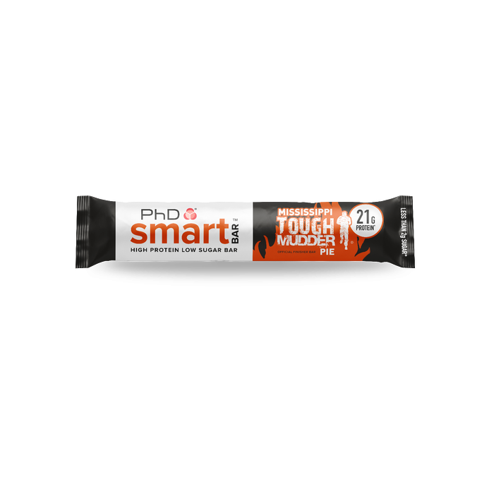 PhD Smart Mississippi Tough Mudder Pie low sugar protein bar, single wrapped bar, 21g protein