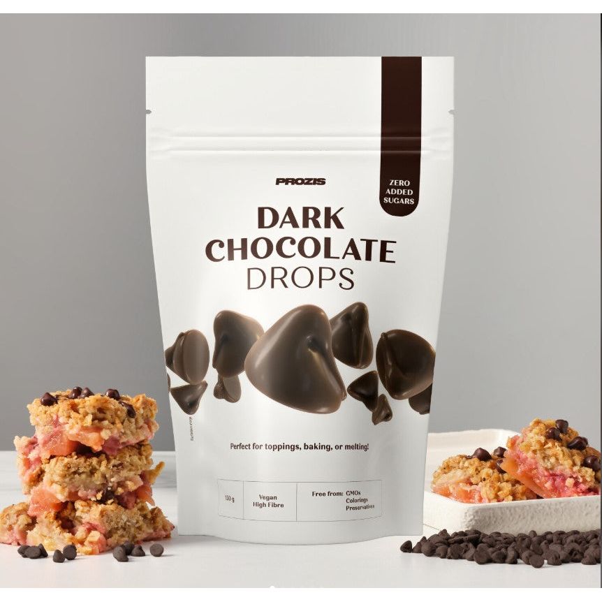 Prozis Chocolate Drops Vegan Sugar Free Dark Choc Chips (150g) - Top Nutrition and Fitness