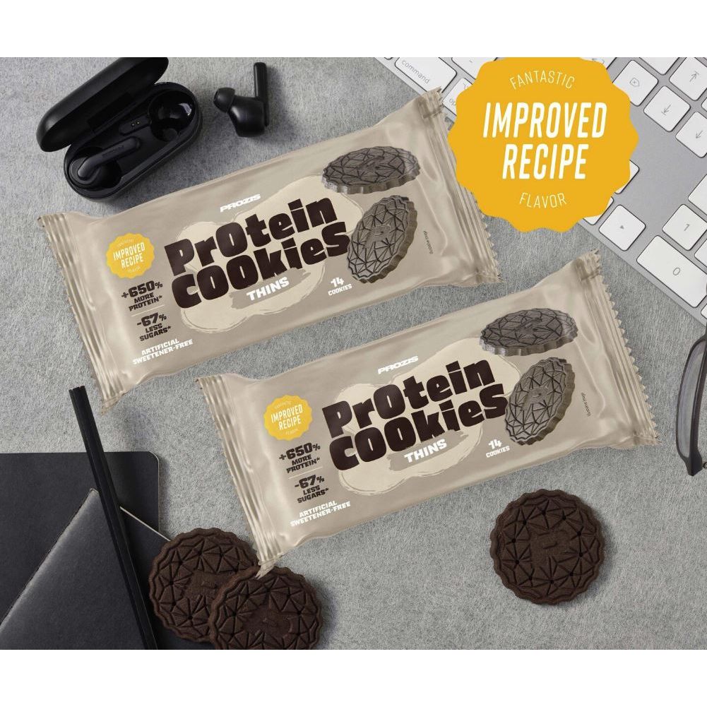 Prozis Keto Protein Cookies - Thins (1 pack of 14) - Top Nutrition and Fitness