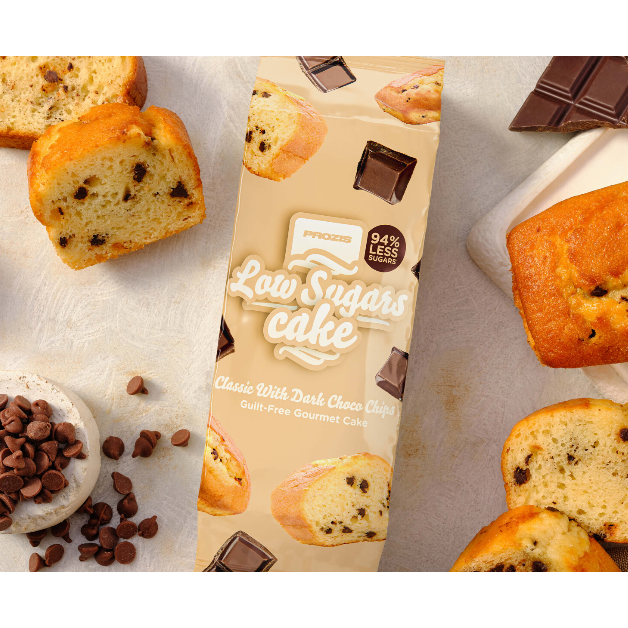 Prozis Low Sugar Classic Cake with Dark Chocolate Chips (1 CAKE - 8 slices) - Top Nutrition and Fitness