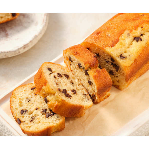Prozis Low Sugar Classic Cake with Dark Chocolate Chips (1 CAKE - 8 slices) Nutrition Facts label