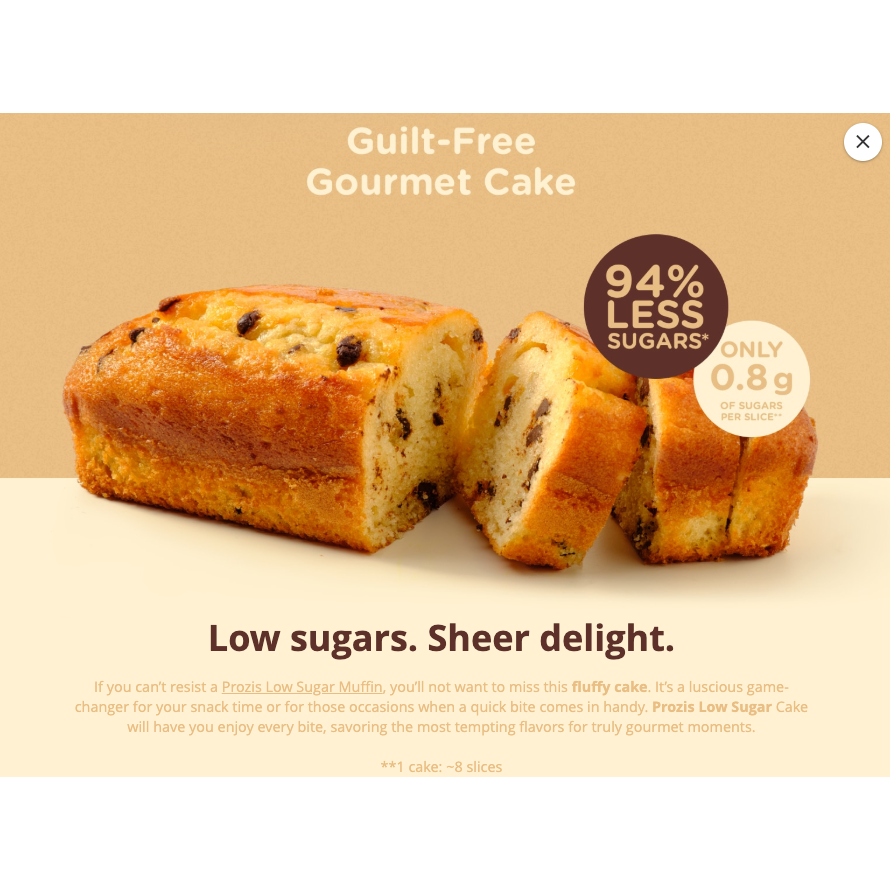 Prozis Low Sugar Classic Cake with Dark Chocolate Chips (1 CAKE - 8 slices) - Top Nutrition and Fitness