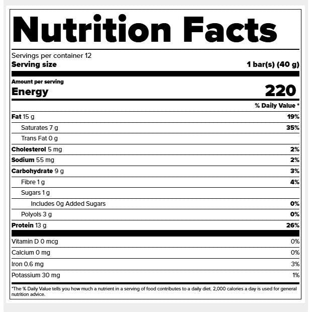 Prozis Zero Protein Wafer Cookies & Cream Nutrition Facts label — 13 g protein, 1 g sugar per 40 g bar