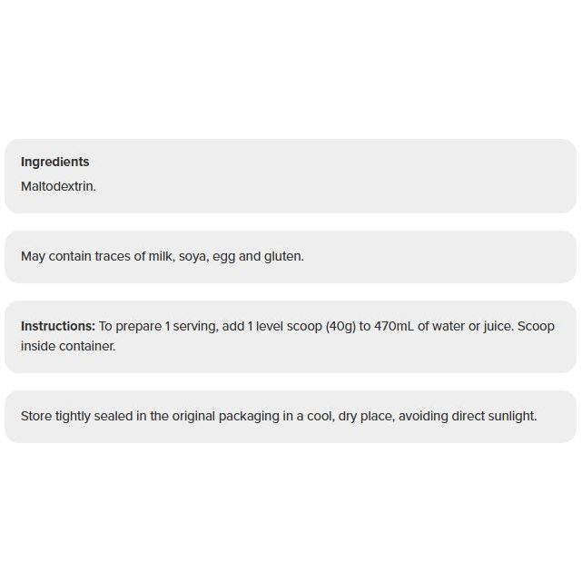 Prozis Maltodextrin Unflavoured (900g) - Top Nutrition and Fitness