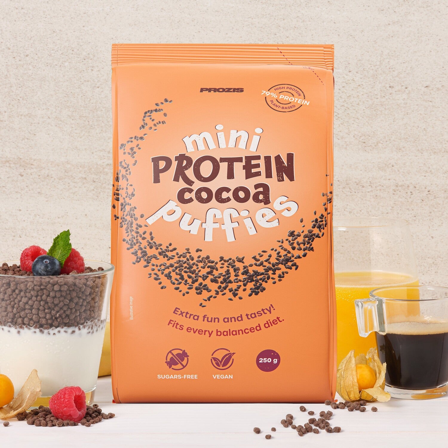 Prozis Mini Vegan Keto Protein Cocoa Puffies (250g - 50 servings) - Top Nutrition and Fitness