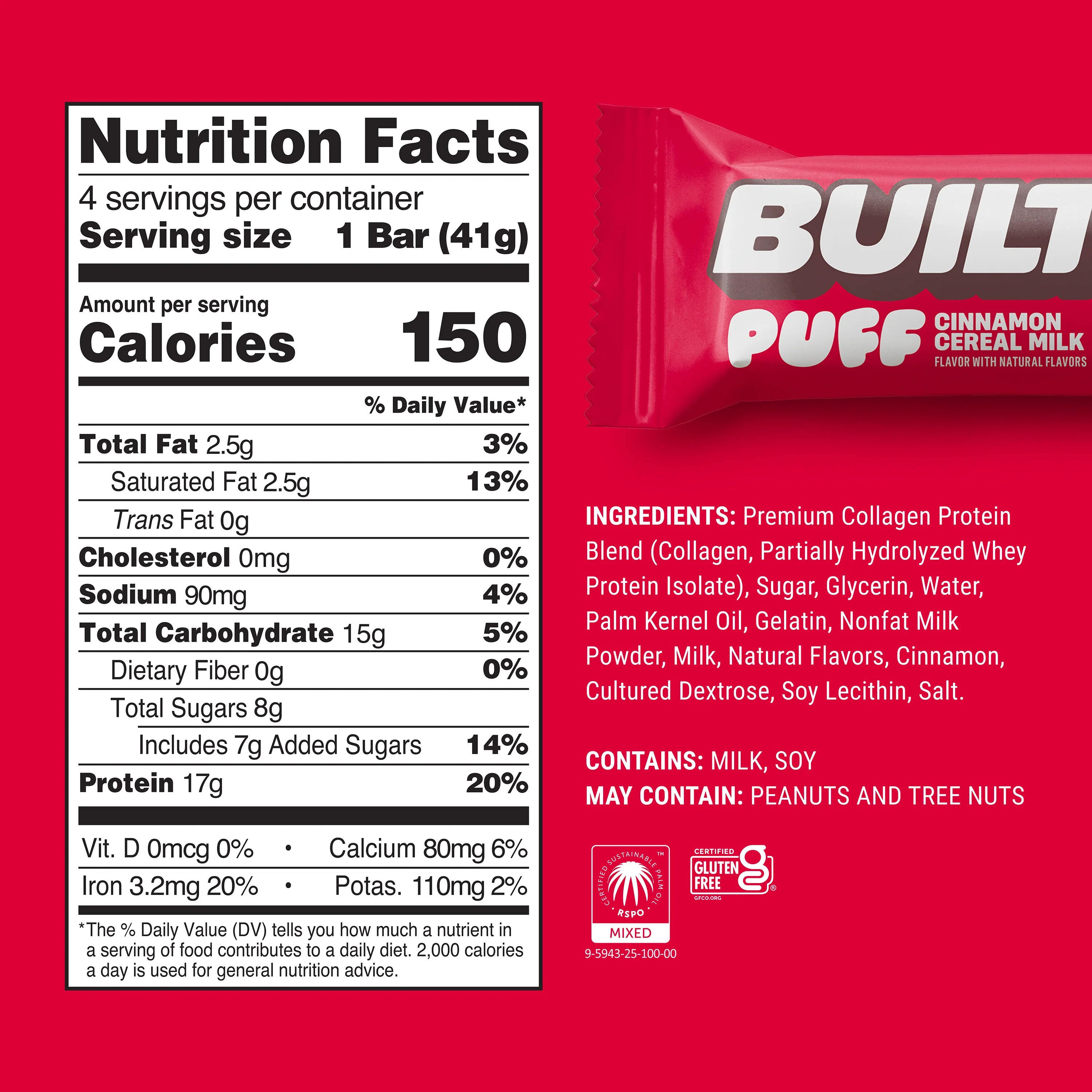 Built Protein Bars & Puffs (1 Box of 12)