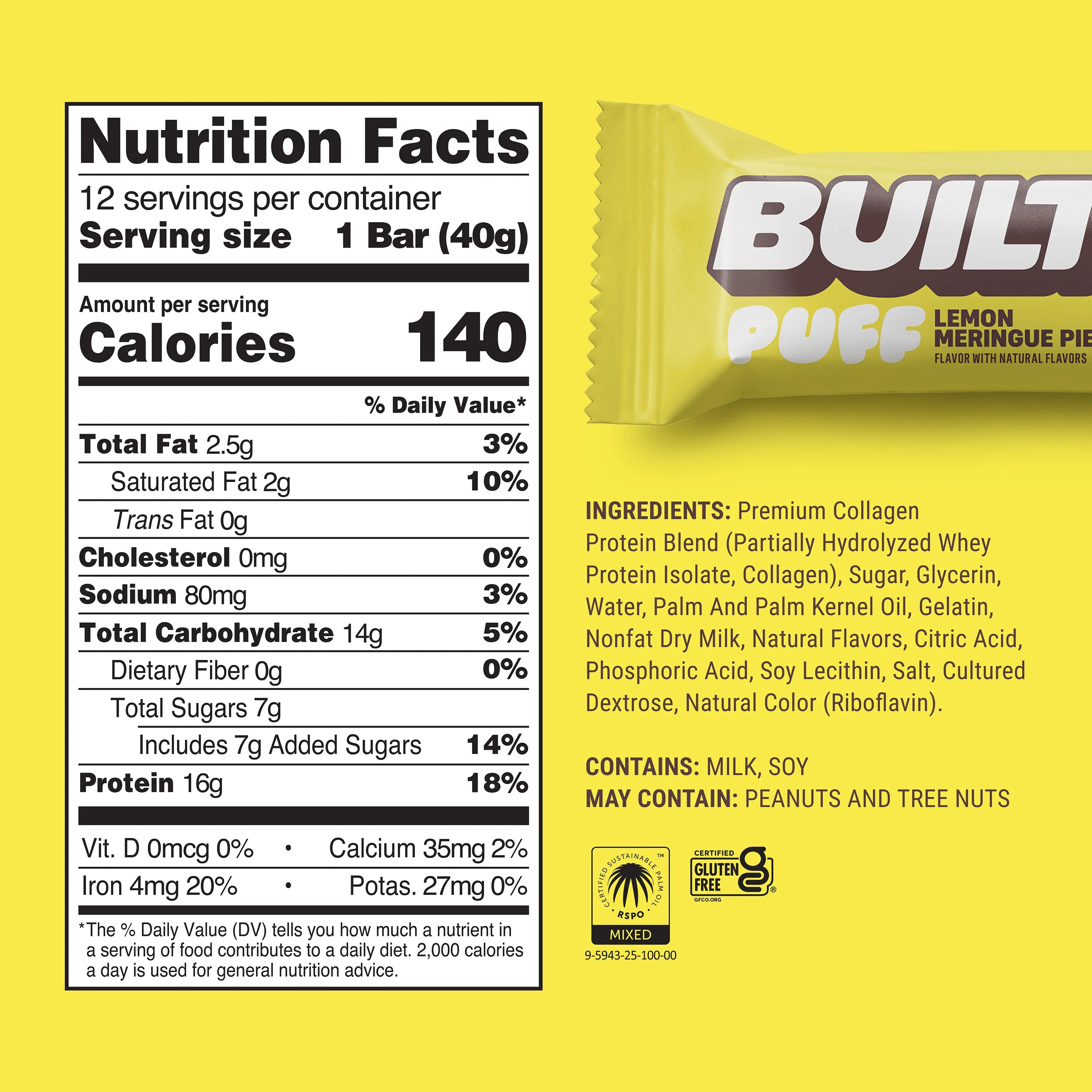 Built Protein Bars & Puffs Puff Lemonmeringuepie Stackct