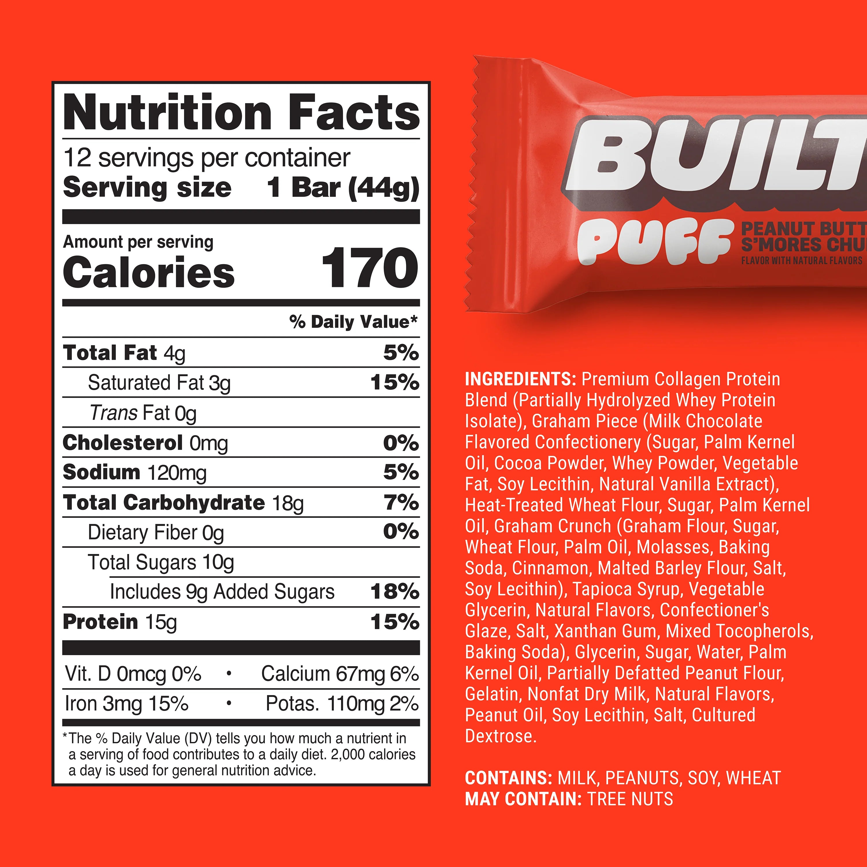 Built Protein Bars & Puffs (1 Box of 12)