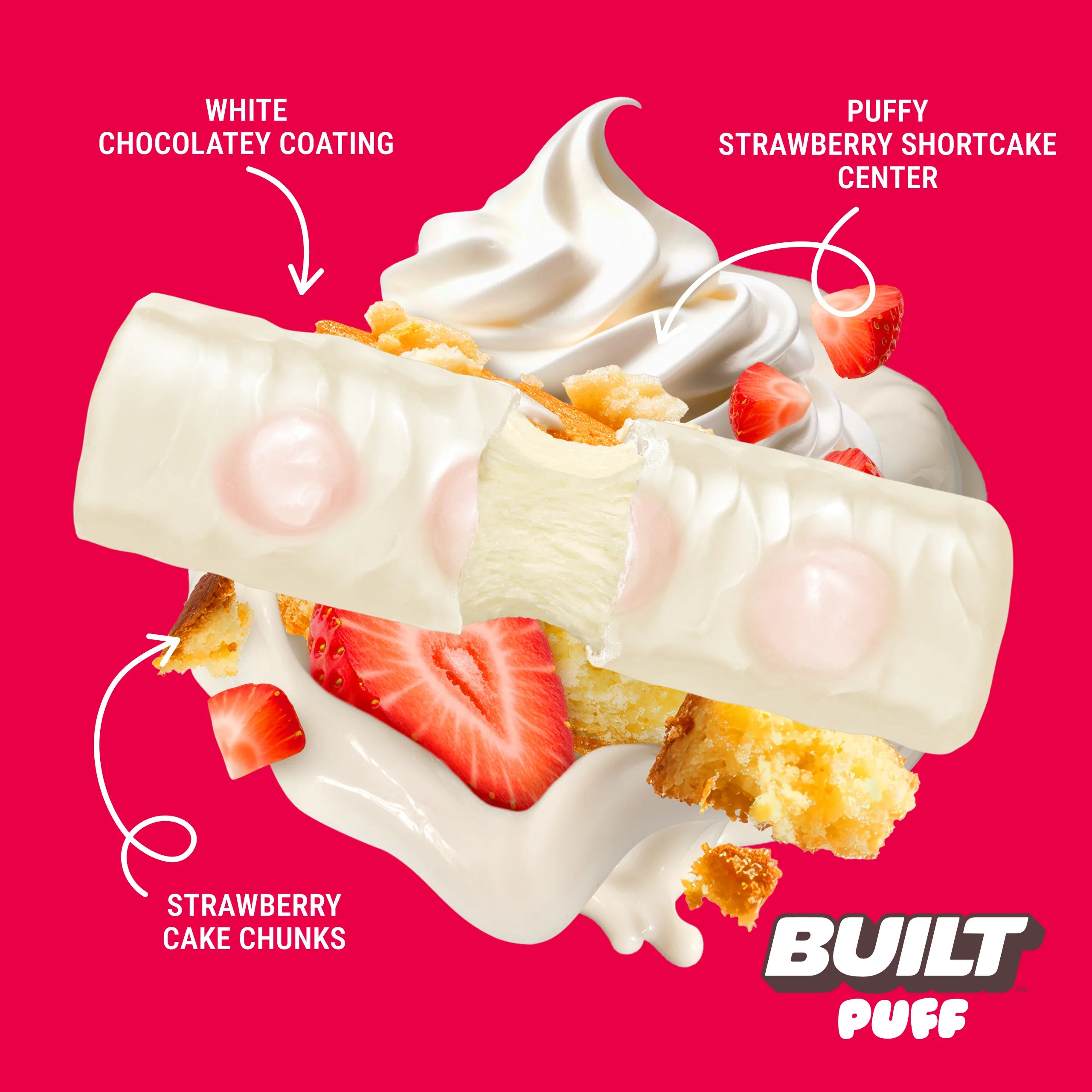 Built Protein Bars & Puffs (1 Bar) — Strawberry Shortcake Chunk Puff *LIMITED* bag packaging