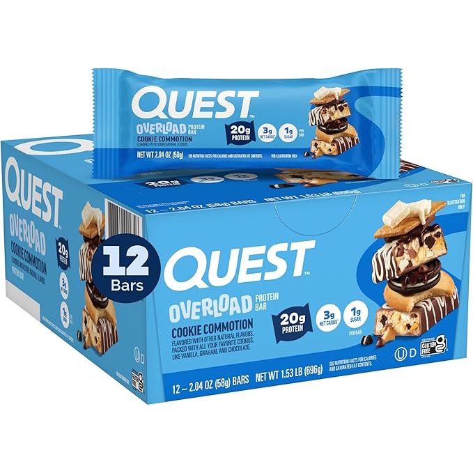 Quest Nutrition Overload Protein Bar (1 BOX of 12) - Top Nutrition and Fitness