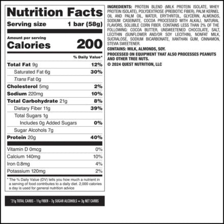 Quest Nutrition Overload Protein Bar (1 bar) - Top Nutrition and Fitness