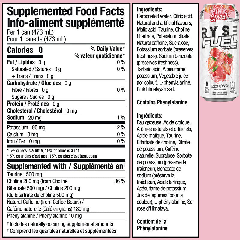RYSE Fuel Energy Drink (1 can) - Top Nutrition and Fitness