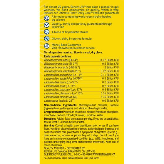 RenewLife Ultimate Flora® Daily Care™ Probiotic (30 vegetarian capsules) - Top Nutrition and Fitness