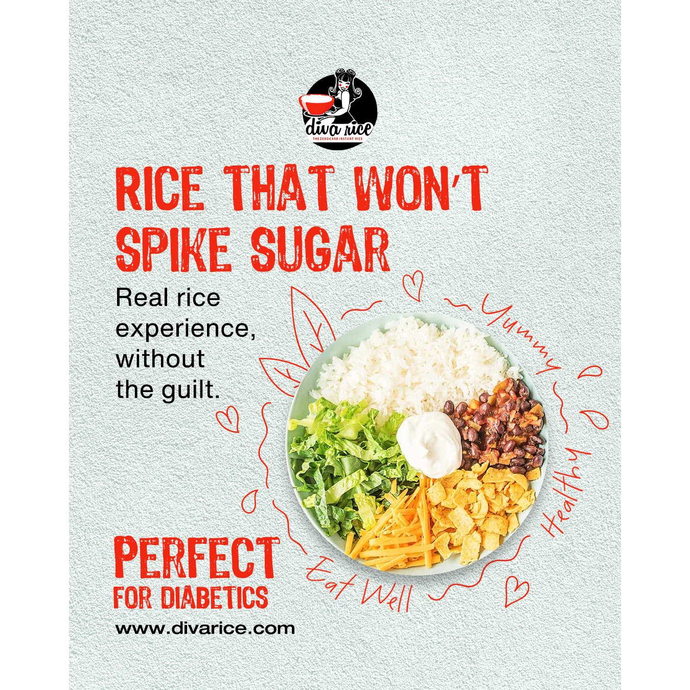 Diva Rice Zero Carb Rice | Keto Low-Calorie Rice Alternative Canada (1 Bag) 1kg bag (on backorder) - Diva Rice - Top Nutritio