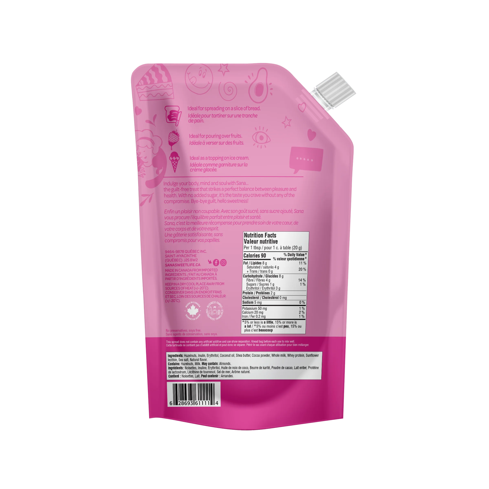 SANA Keto No Added Sugar Spread (200g) - Top Nutrition and Fitness