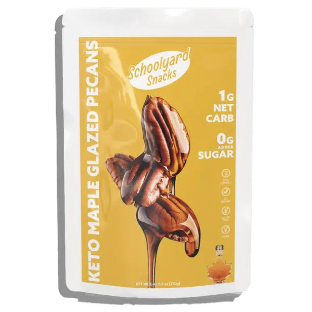 Schoolyard Snacks Keto GF Maple Candied Pecans (6.5oz bag) - Top Nutrition and Fitness