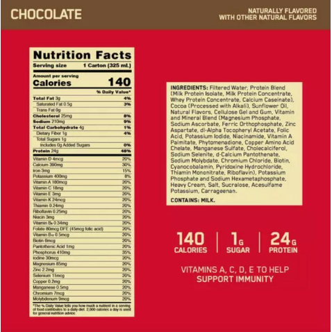 Optimum Nutrition Gold Standard RTD Protein Shake — alternate angle