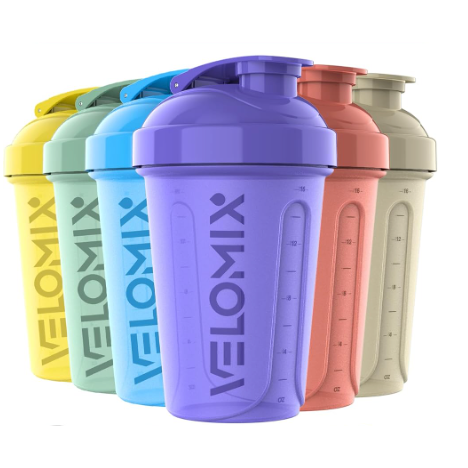 VELOMIX Shaker Bottle with stainless ball (1 bottle - 20oz)