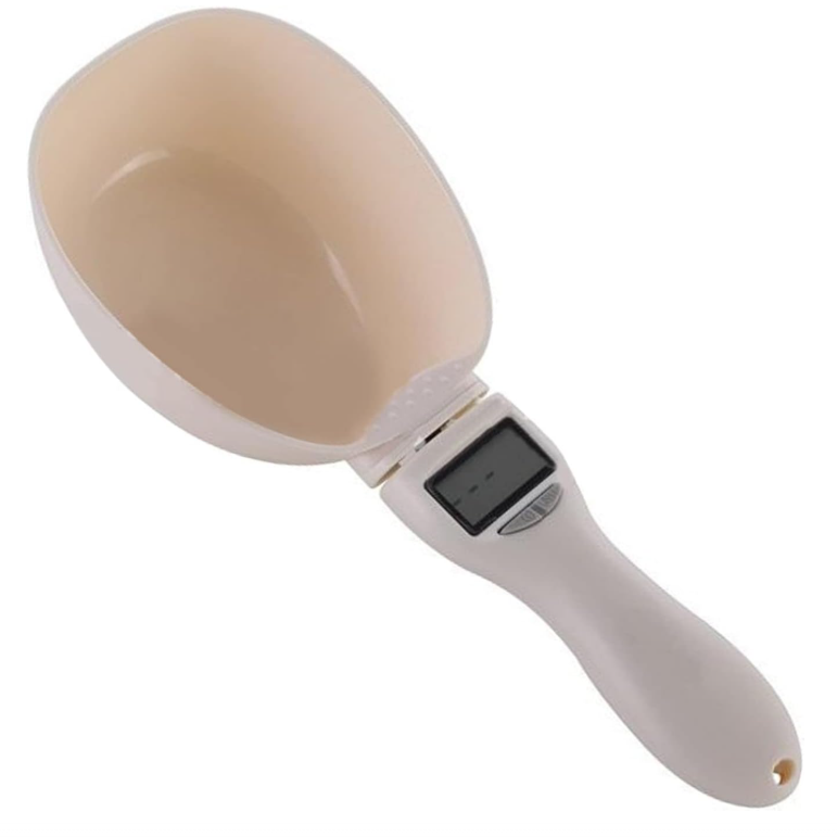 Digital measuring spoon scale for portioning powders and supplements with detachable ABS spoon