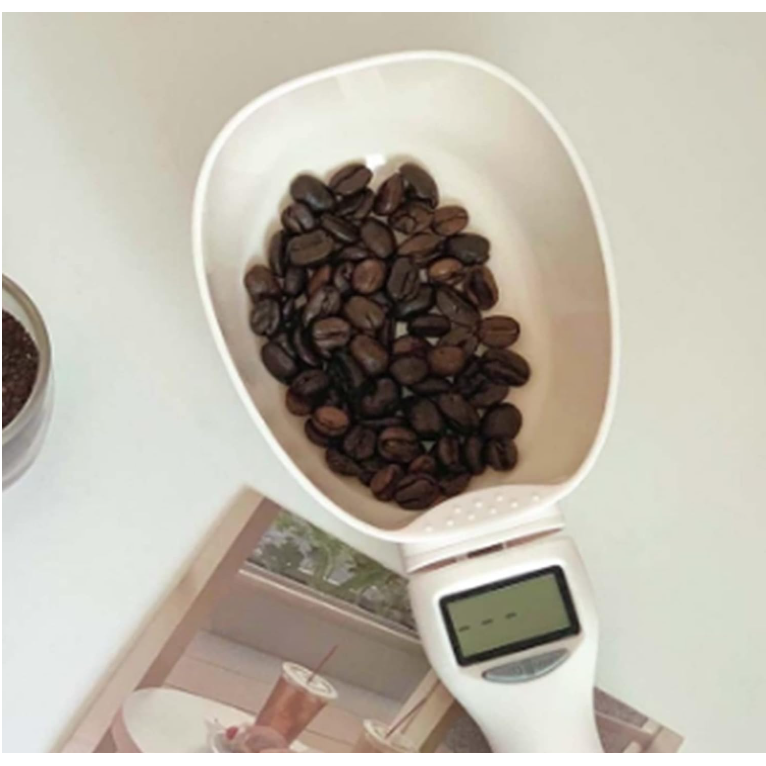 Digital kitchen measuring spoon scale with removable spoon for easy cleaning and macro tracking
