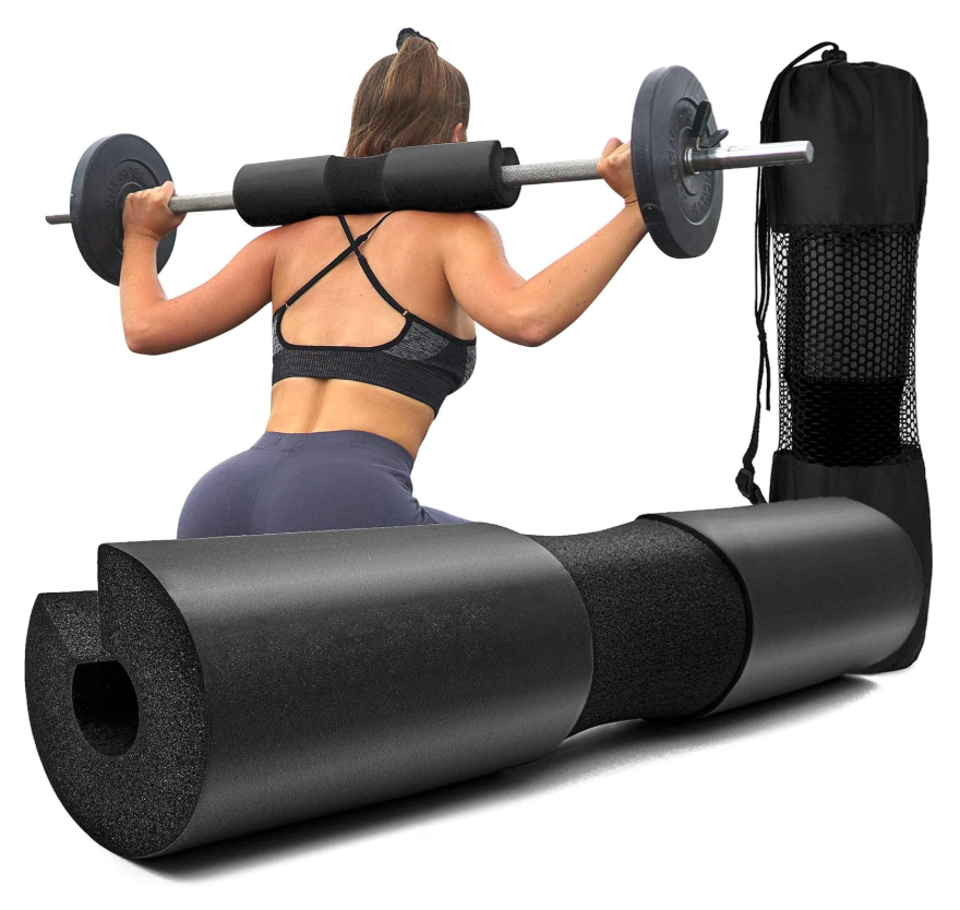 Thick foam barbell pad detail showing high-density padding for comfortable lifting