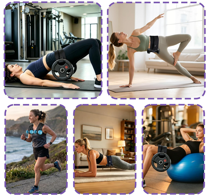 Adjustable hip thrust belt for home and gym lower-body and glute training